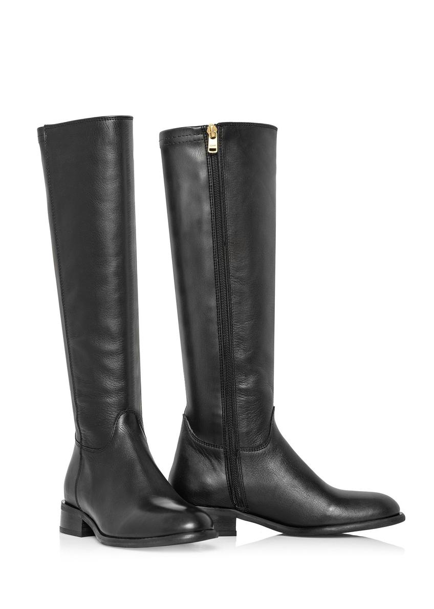 Black leather boots BUTYD-1135-99(Z24)