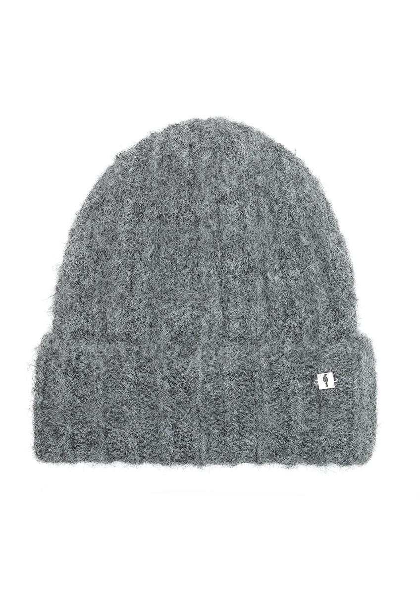 Women's winter hat in gray CZADT-0205-95(Z25), front product view on a white background.