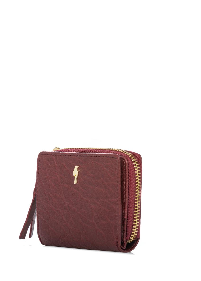 Small red leather women's wallet PORES-0815-4C(W26)