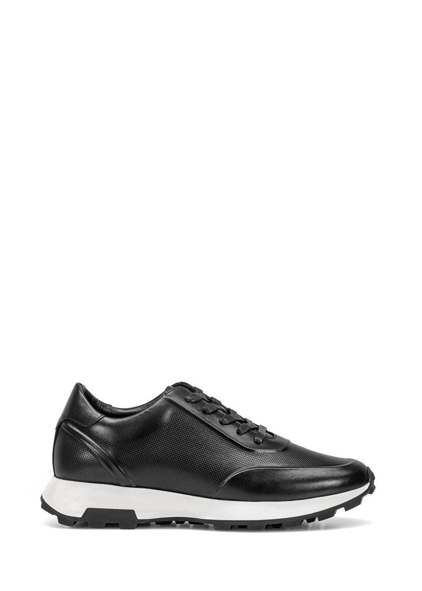 Black leather men's sneakers BUTYM-0493-99(W25)-10