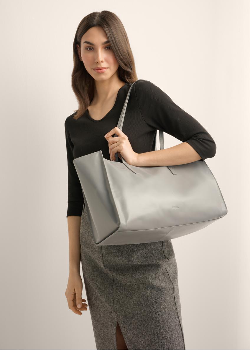 Graphite leather women's handbag TORES-1435-9D(Z26)