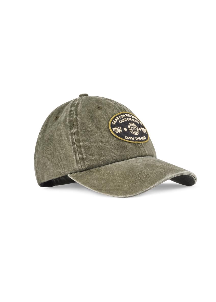 Unisex khaki baseball cap CZALT-0019-8D(W26) - side product view, on a white background.