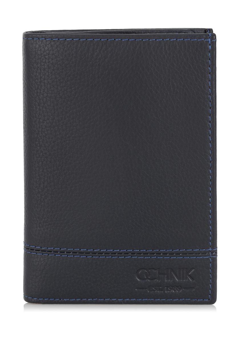 Men's leather wallet with stitching PORMS-0022-69(Z23)-01