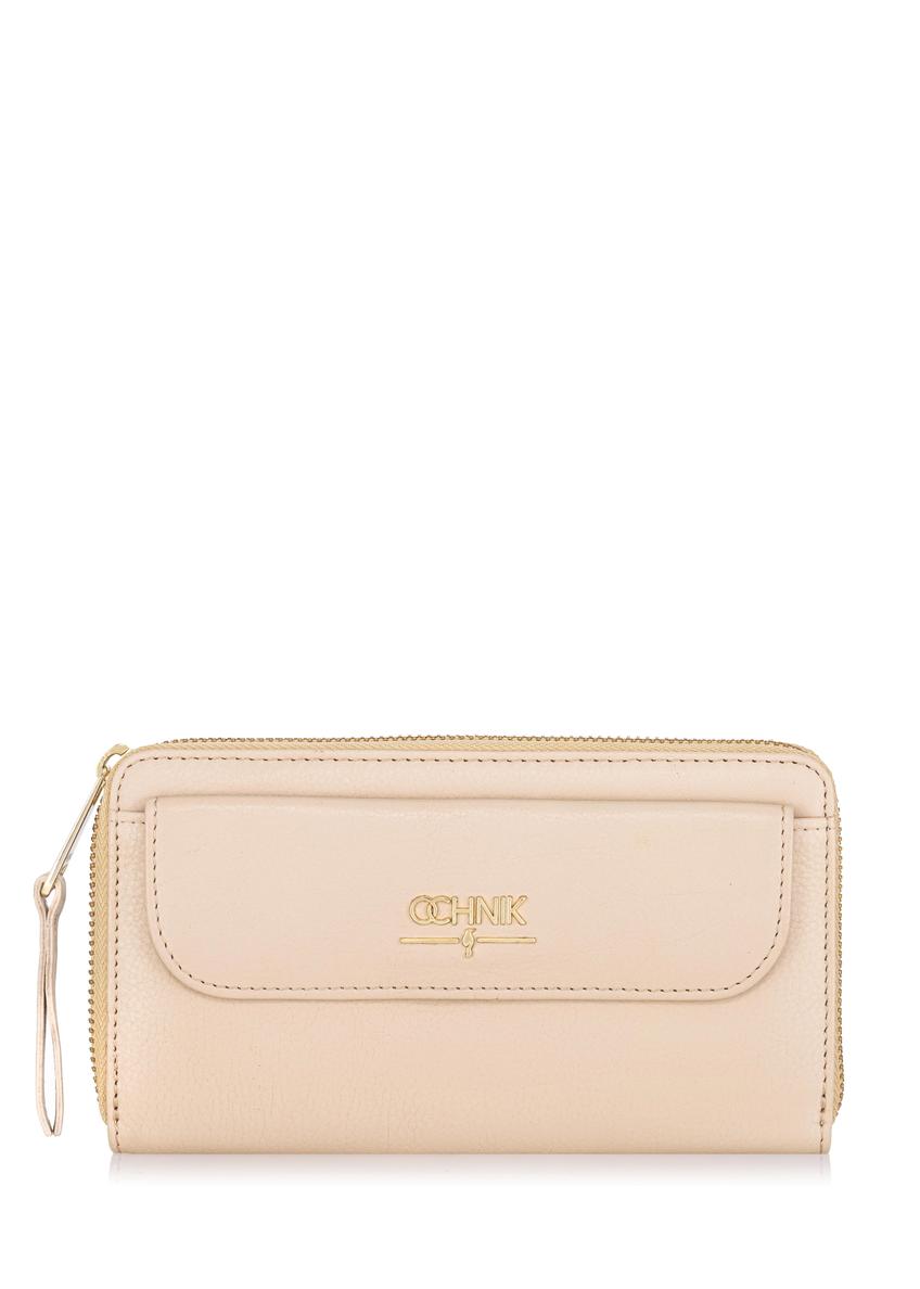 Large cream leather women's wallet PORES-0850-81(W23)-08