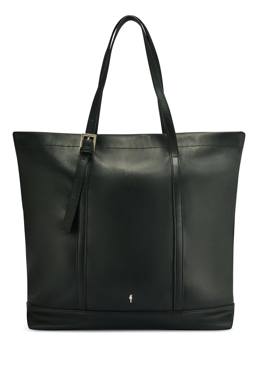 Large black women's shopper bag TOREC-1067-99(Z25)