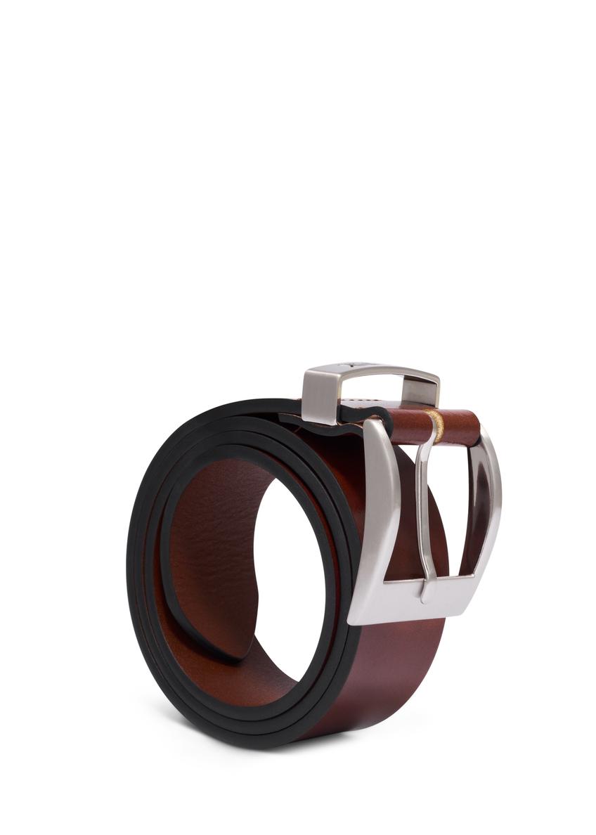Men's leather belt in cognac color PASMS-0127-1F(Z26)