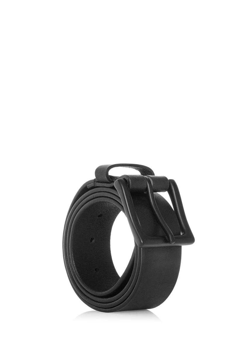 Black leather men's belt PASMS-0261-99(Z24)