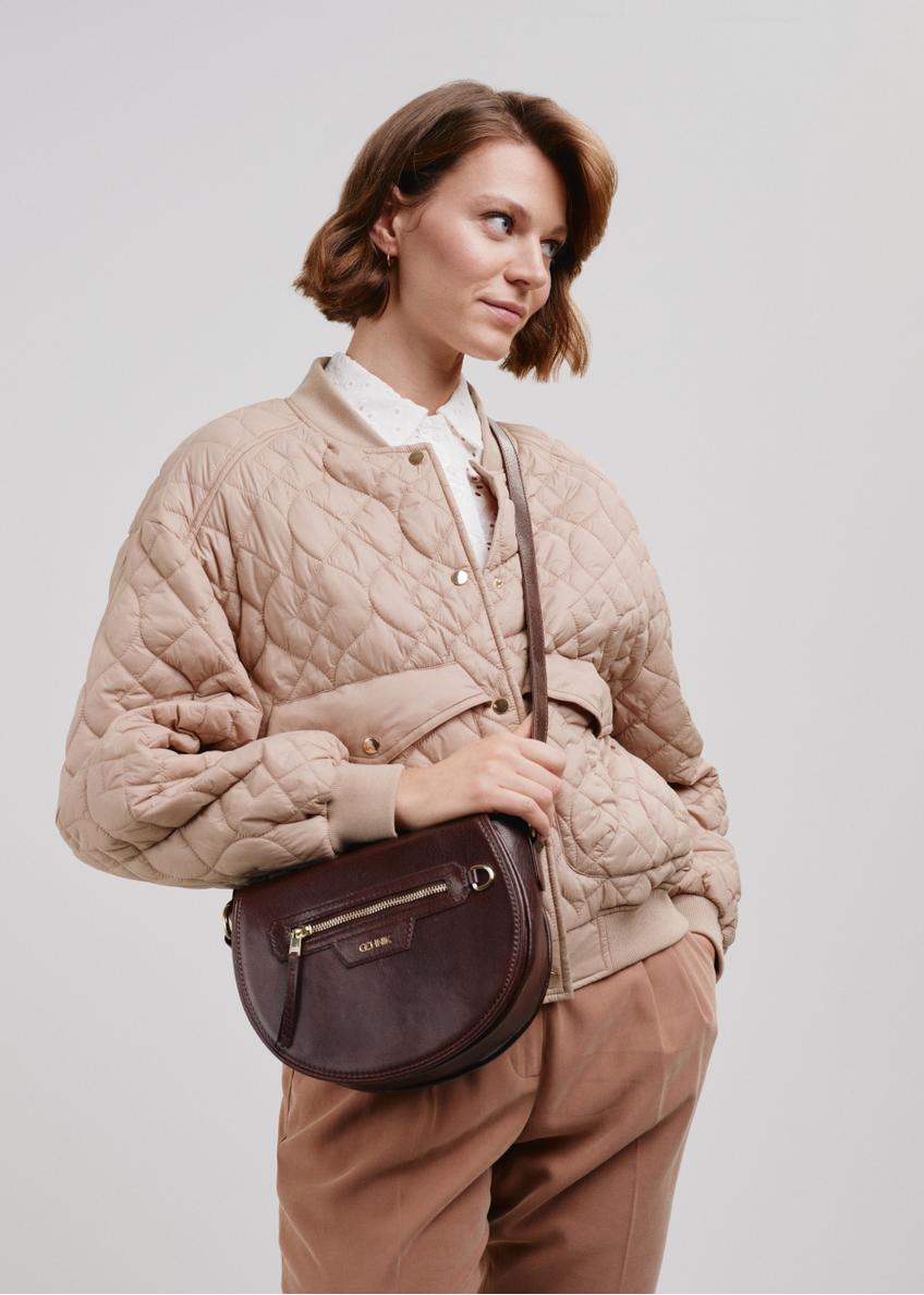 Women's brown leather postbag TORES-1009-90(W24)