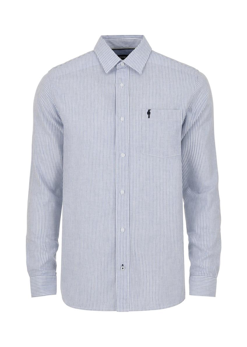 Blue striped men's shirt KOSMT-0324-61(W24)-04