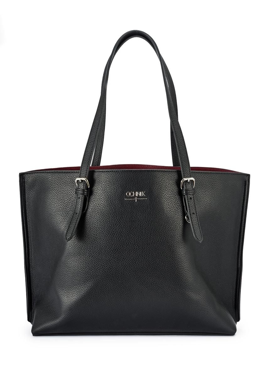 Black large shopper bag TOREC-1088-99(Z25)