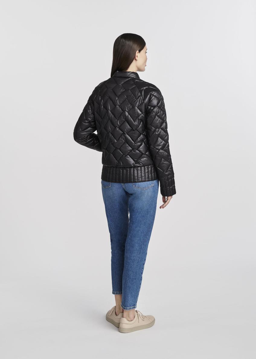 Black quilted transitional jacket for women KURDT-0440B-99(W25)