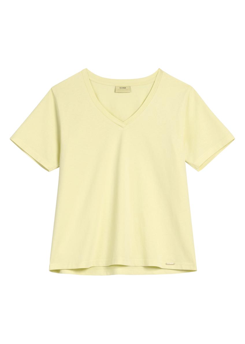 Light yellow basic women's T-shirt TSHDT-0120-2A(W26)