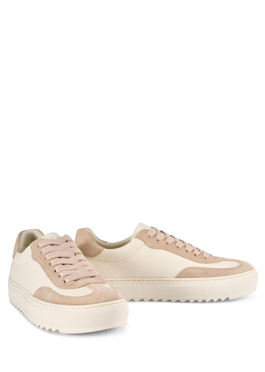 Women's leather sneakers in cream color BUTYD-1260-0B(W26)