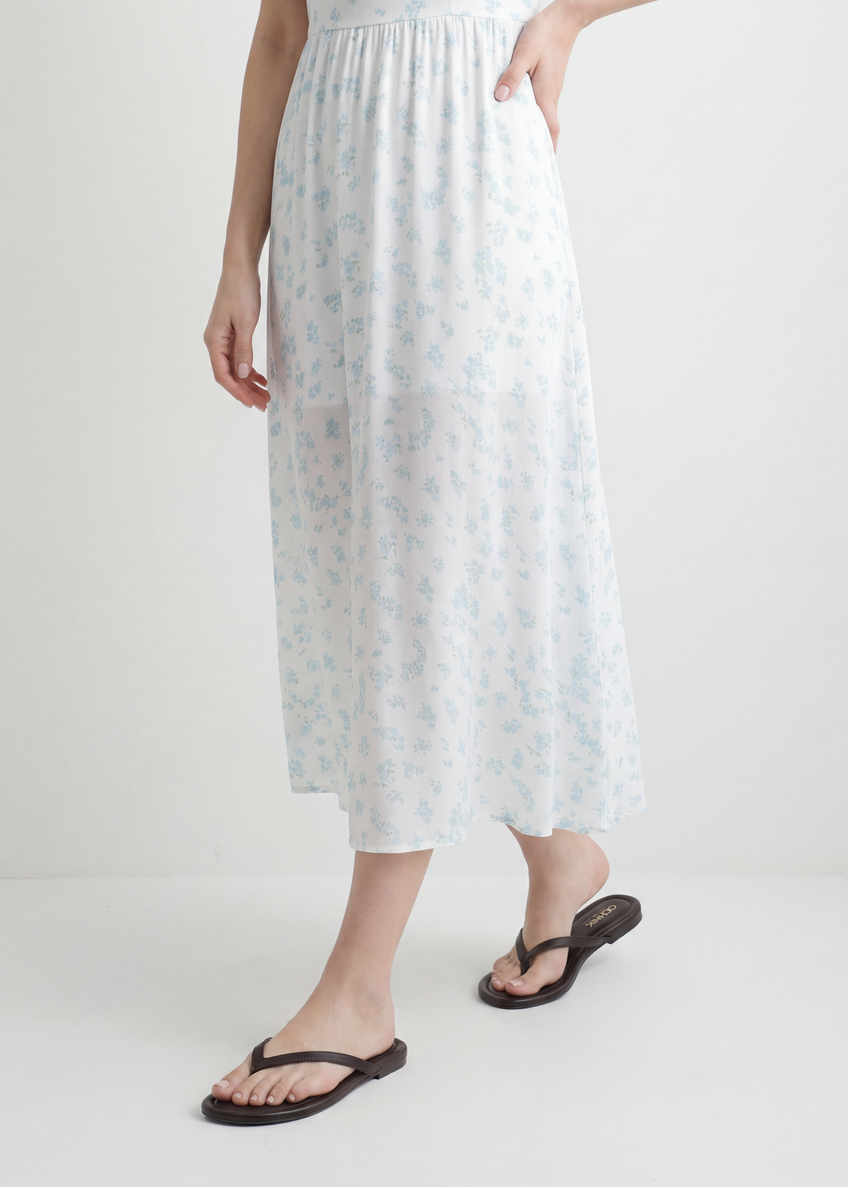 Women's dark brown leather flip-flops BUTYD-1271-1I(W26)