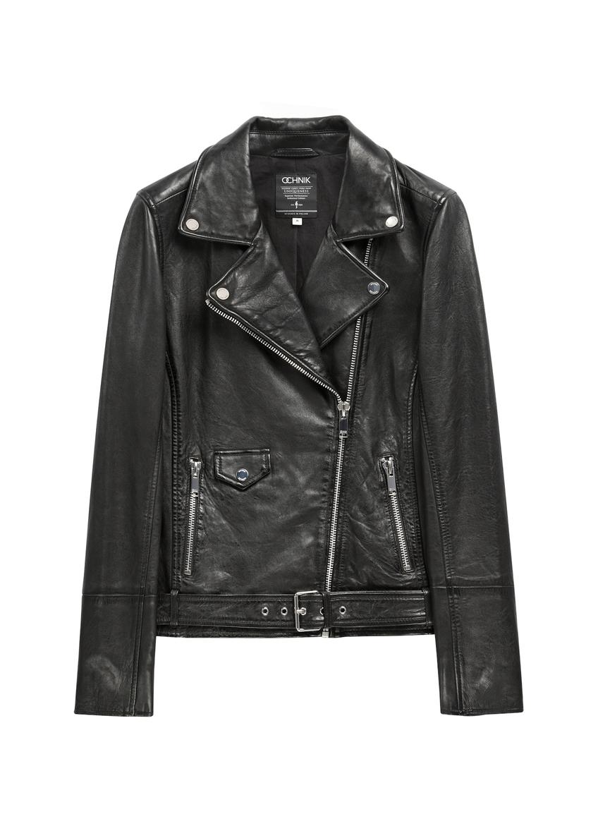 Women's leather jacket in black KURDS-0184-99(KS)
