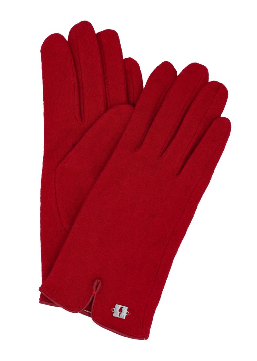 Dark red women's wool gloves REKDT-0027A-4C(Z26), front product view on white background.
