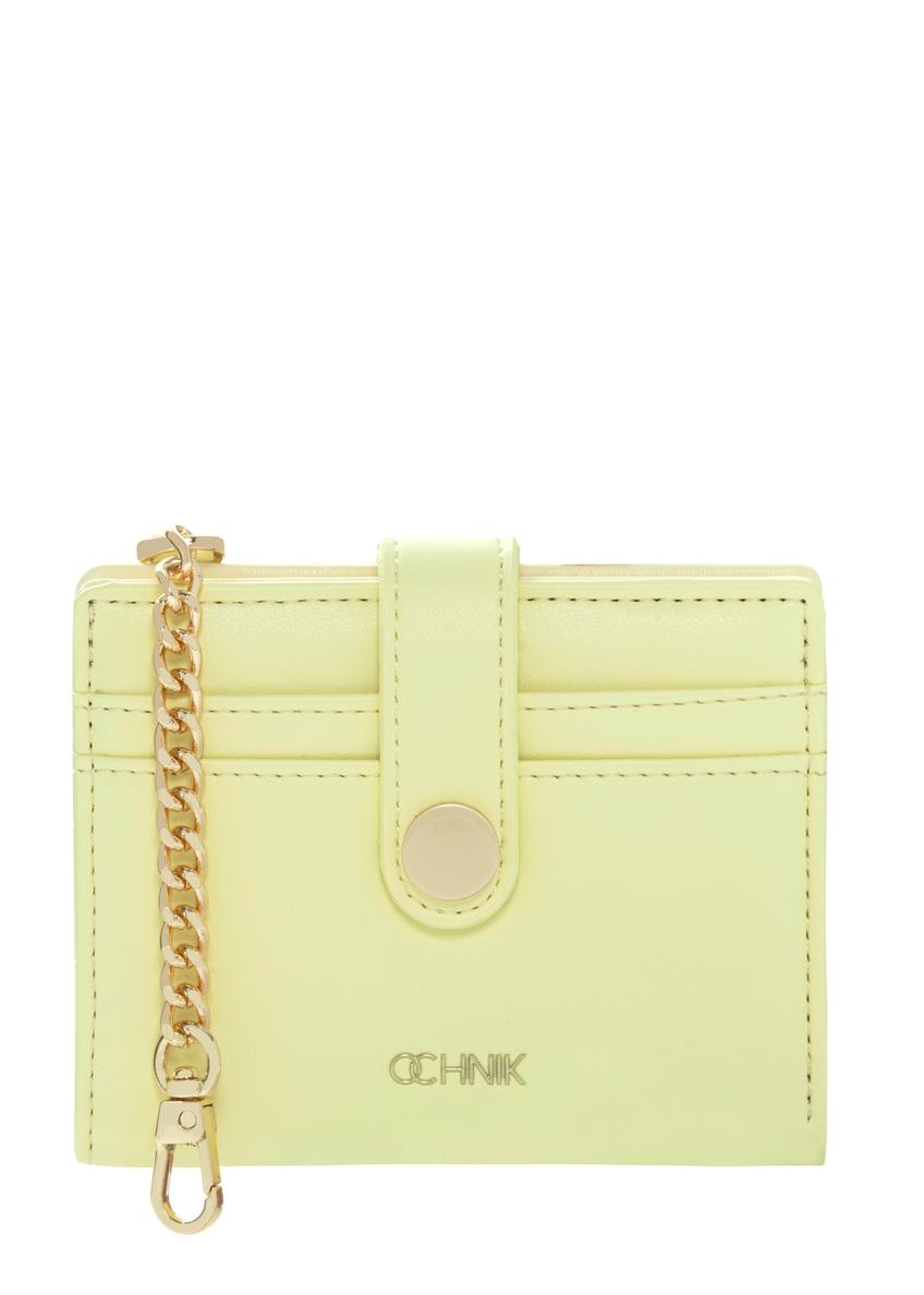 Small light yellow women's wallet POREC-0430-2A(W26), front product view on white background.