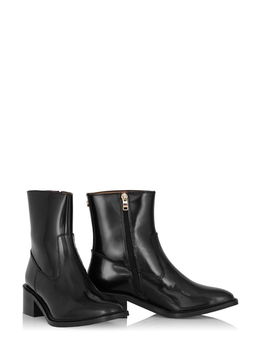 Women's black leather boots BUTYD-1025-99(Z23)