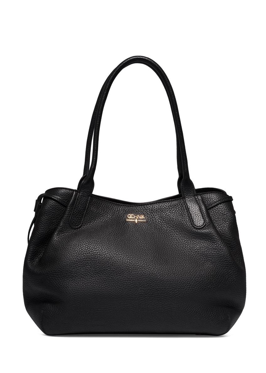 Black leather shopper bag TORES-1360-9I(Z26)