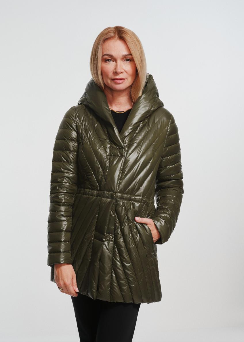 Quilted olive women's jacket KURDT-0524-57(Z24)-01