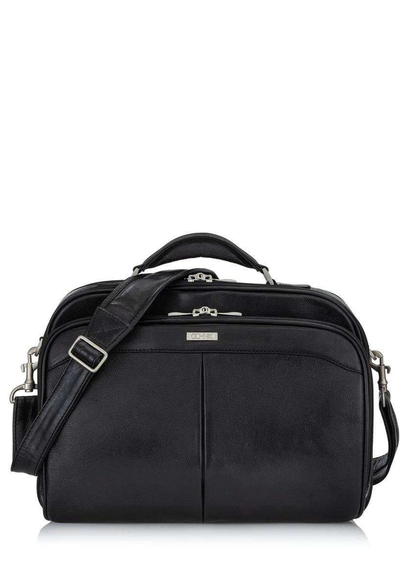 Black leather business travel bag TB-214A-99(KS)-12