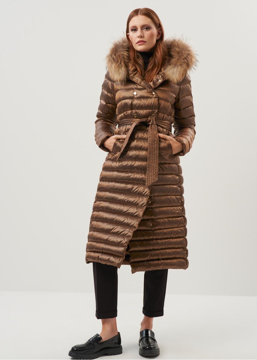 Women's gold quilted down jacket KURDT-0006-28(Z23)-01