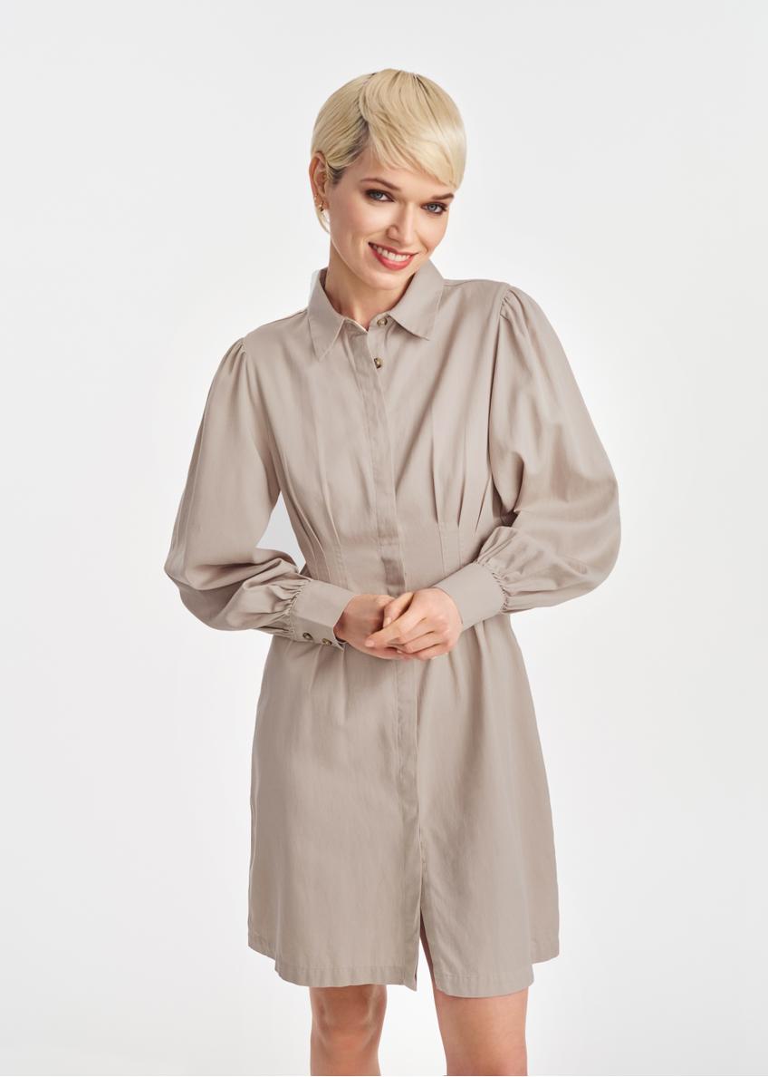 Beige shirt dress SUKDT-0228-81(W25)-01