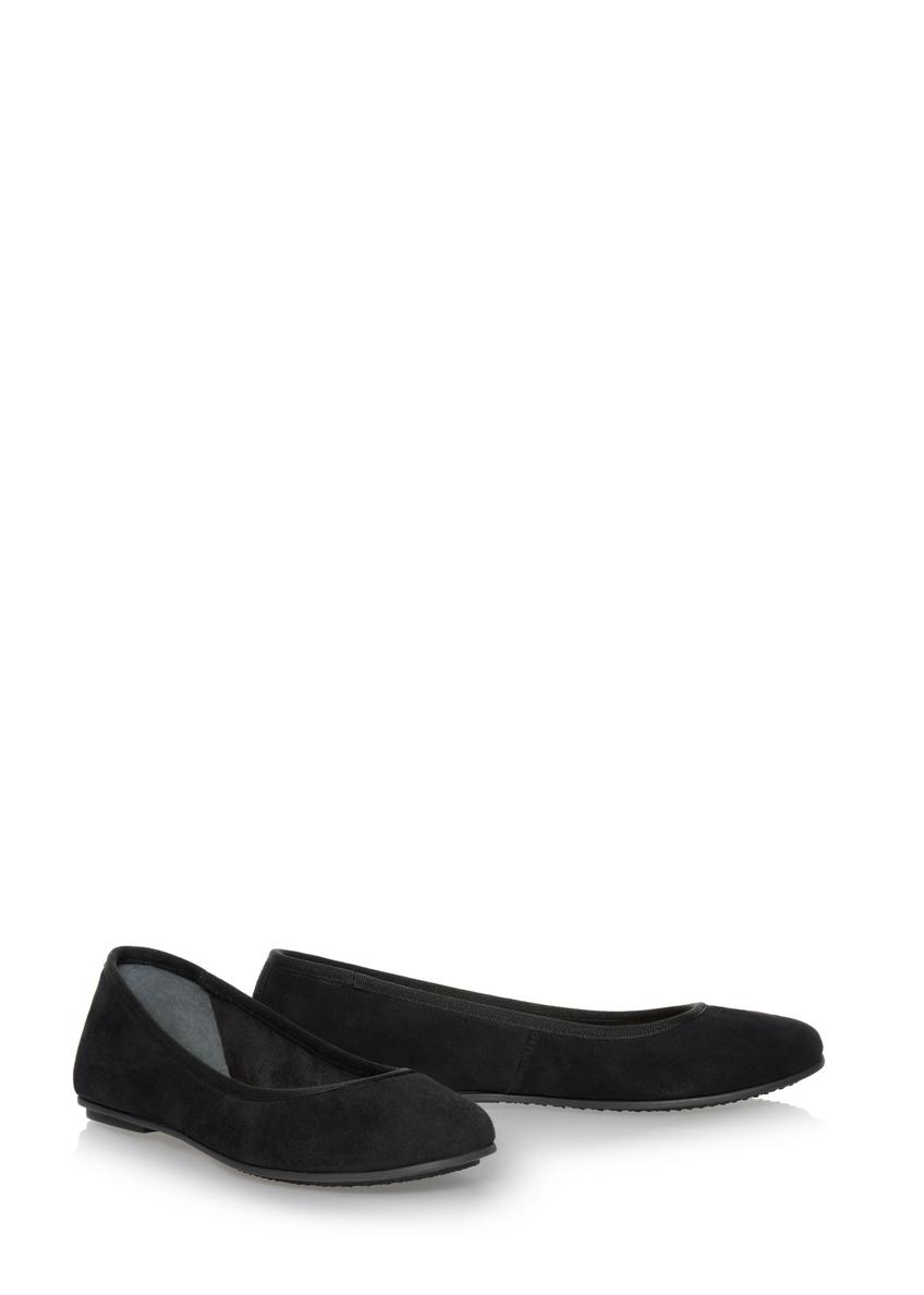 Women's black velour ballerinas BUTYD-0713A-99(W23)