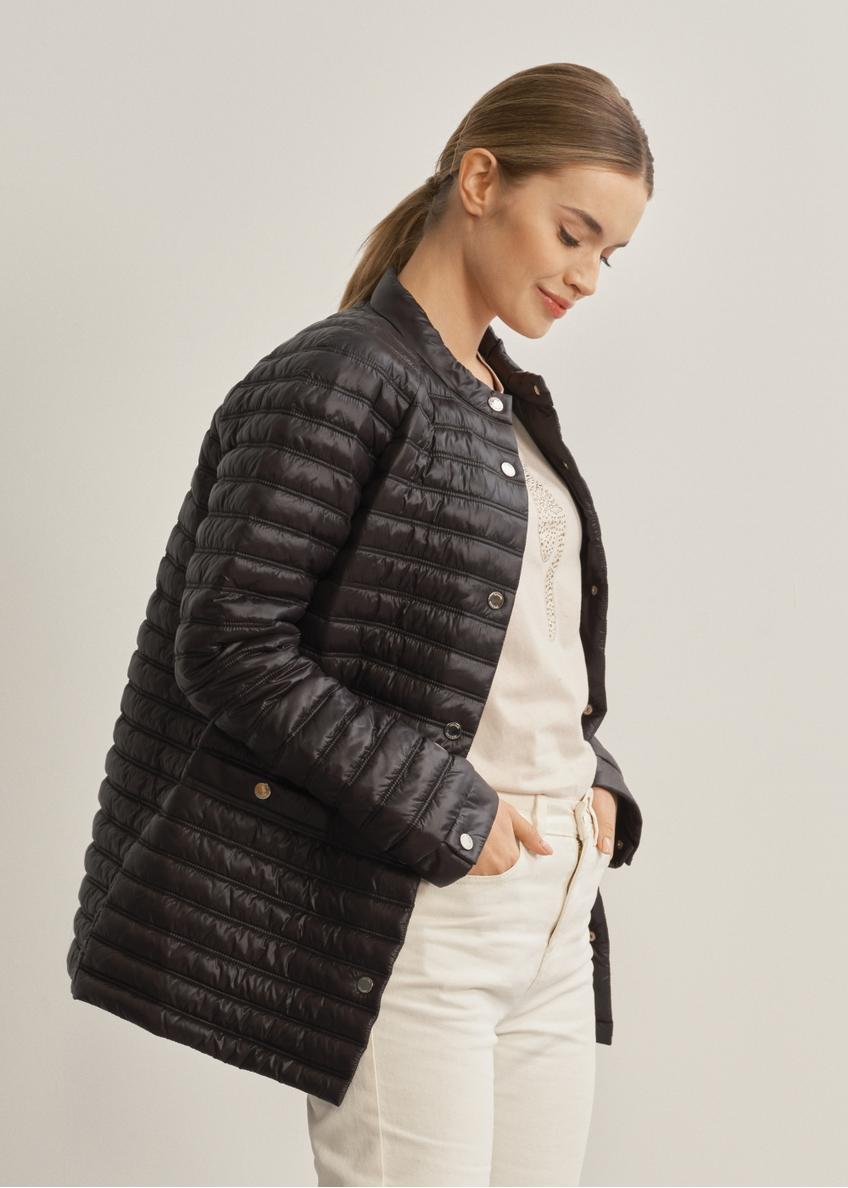 Women's black quilted jacket KURDT-0428-99(W24)