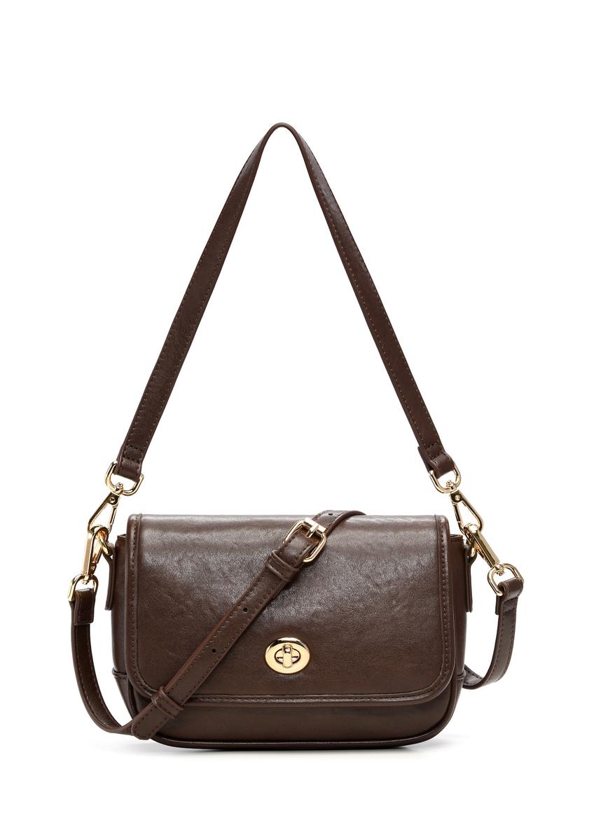 Small brown women's handbag TOREC-1249-1H(Z26) – front view of the product on a white background.