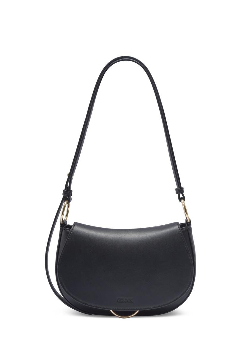 Black women's shoulder bag TOREC-1377-99(Z26) - front product view, on a white background.