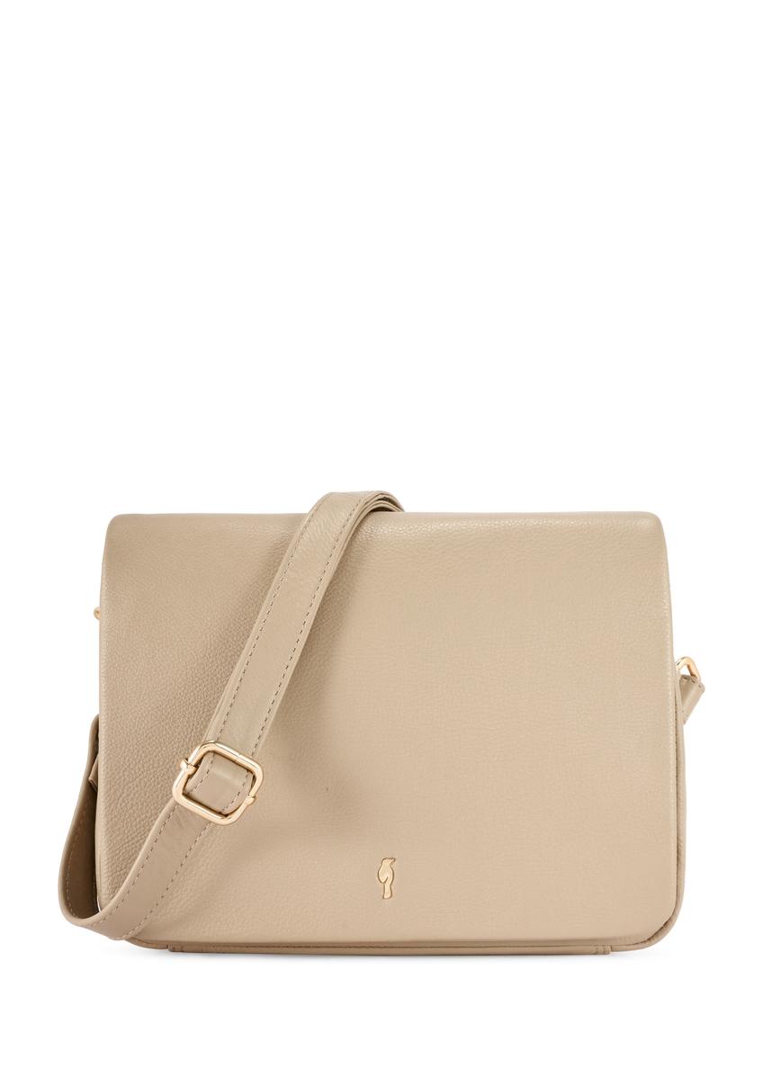 Beige leather women's handbag TORES-0911F-1B(W26) - front product view, on white background.