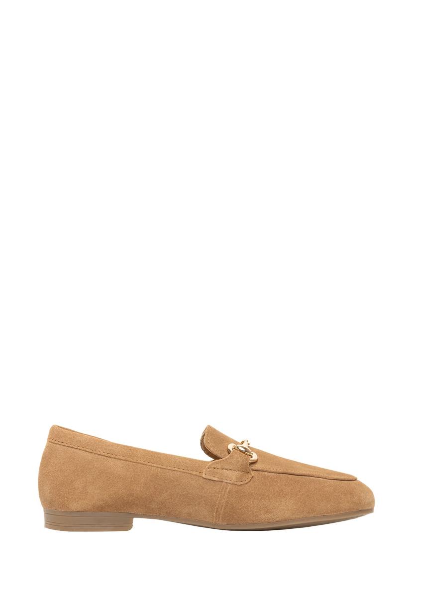 Beige suede women's moccasins BUTYD-1257-1B(W26)