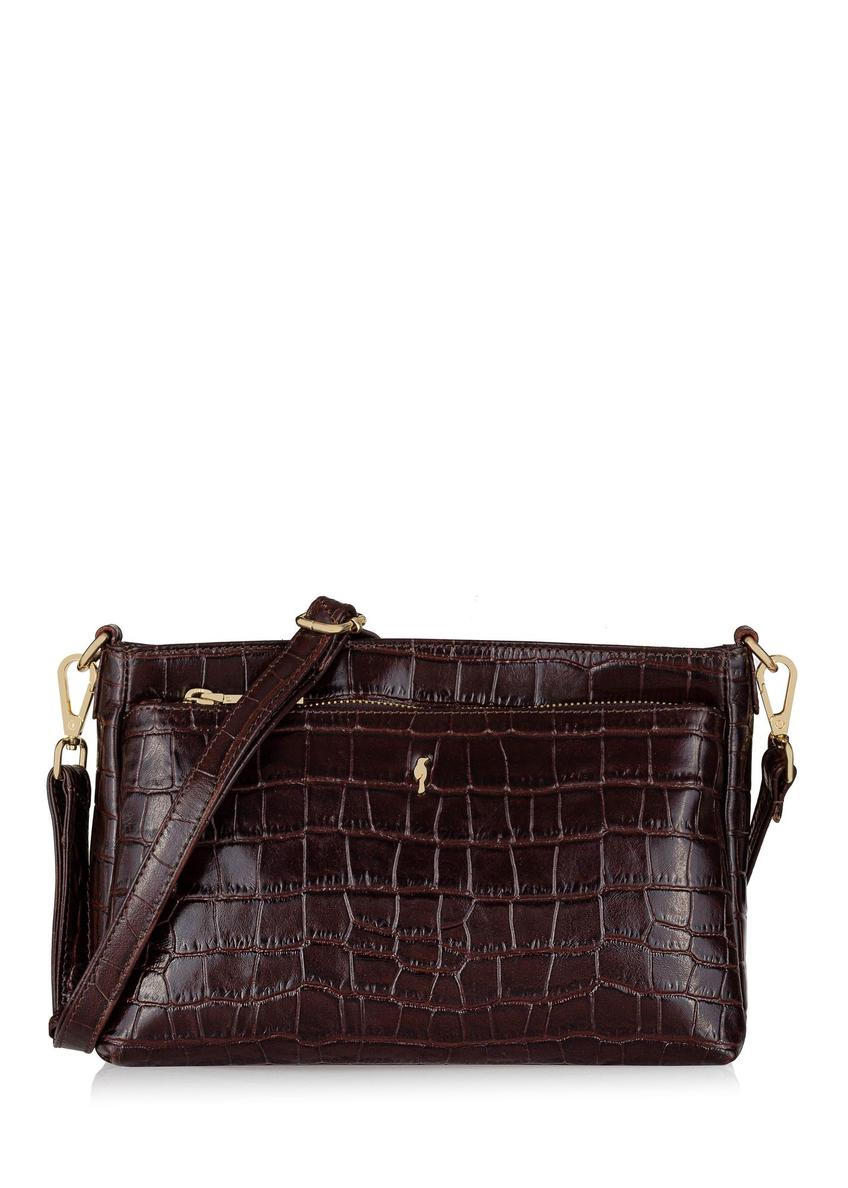 Brown leather croco women's handbag TORES-0940-89(Z24)