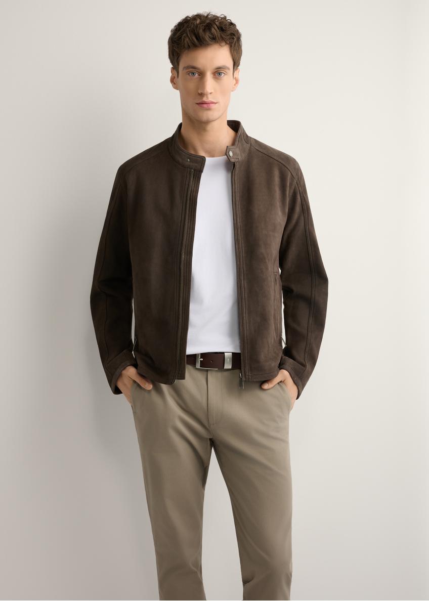 Brown suede men's jacket KURMS-0396-1I(W26)