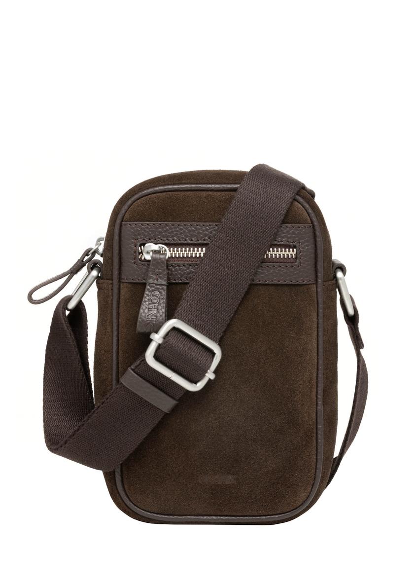 Men's dark brown leather pouch TORMS-0541-1I(Z26), front product view on a light background.