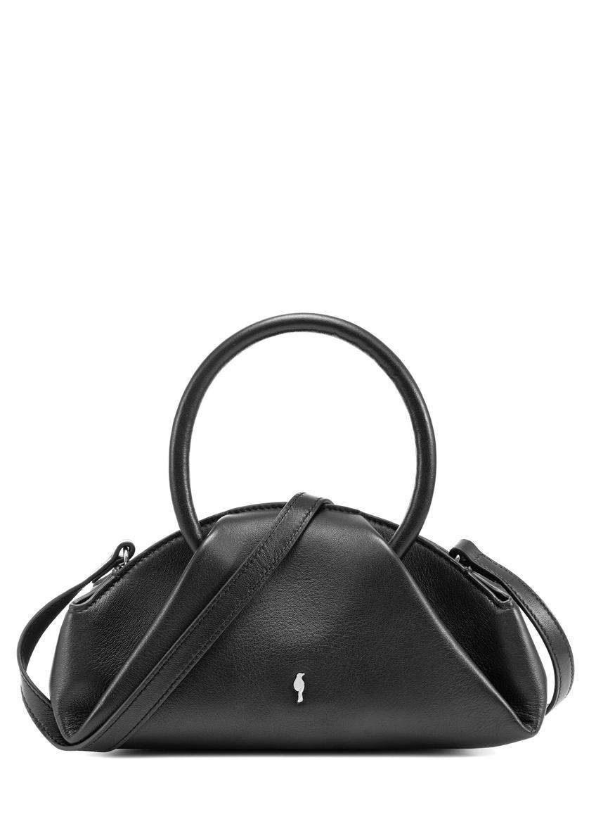 Black mini top handle bag TORES-1203-99(Z25), front product view on white background.
