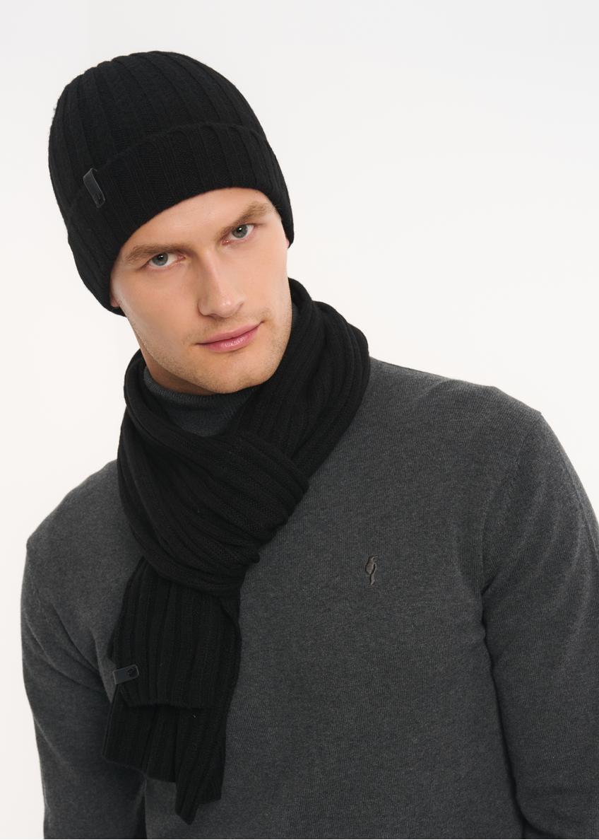 Black men's scarf SZAMT-0030-99(Z24)-01