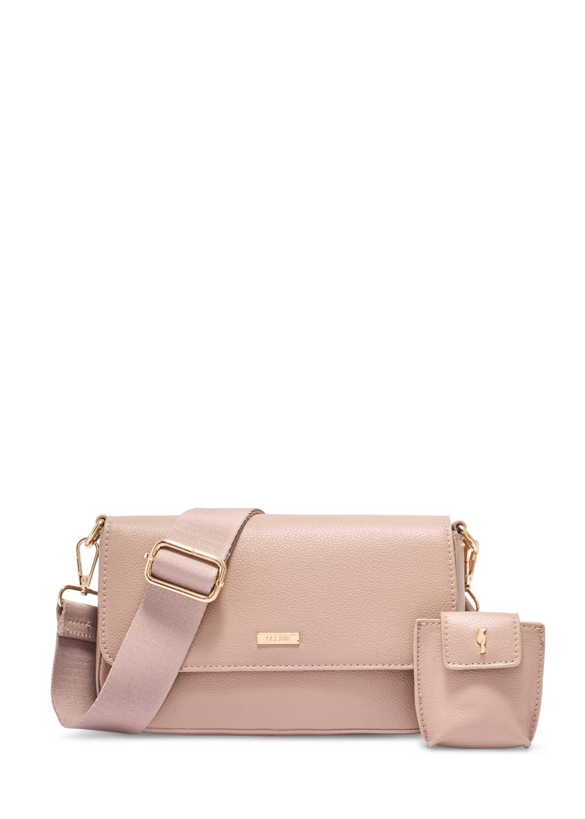 Beige women's shoulder bag TOREC-1255-1B(Z26)