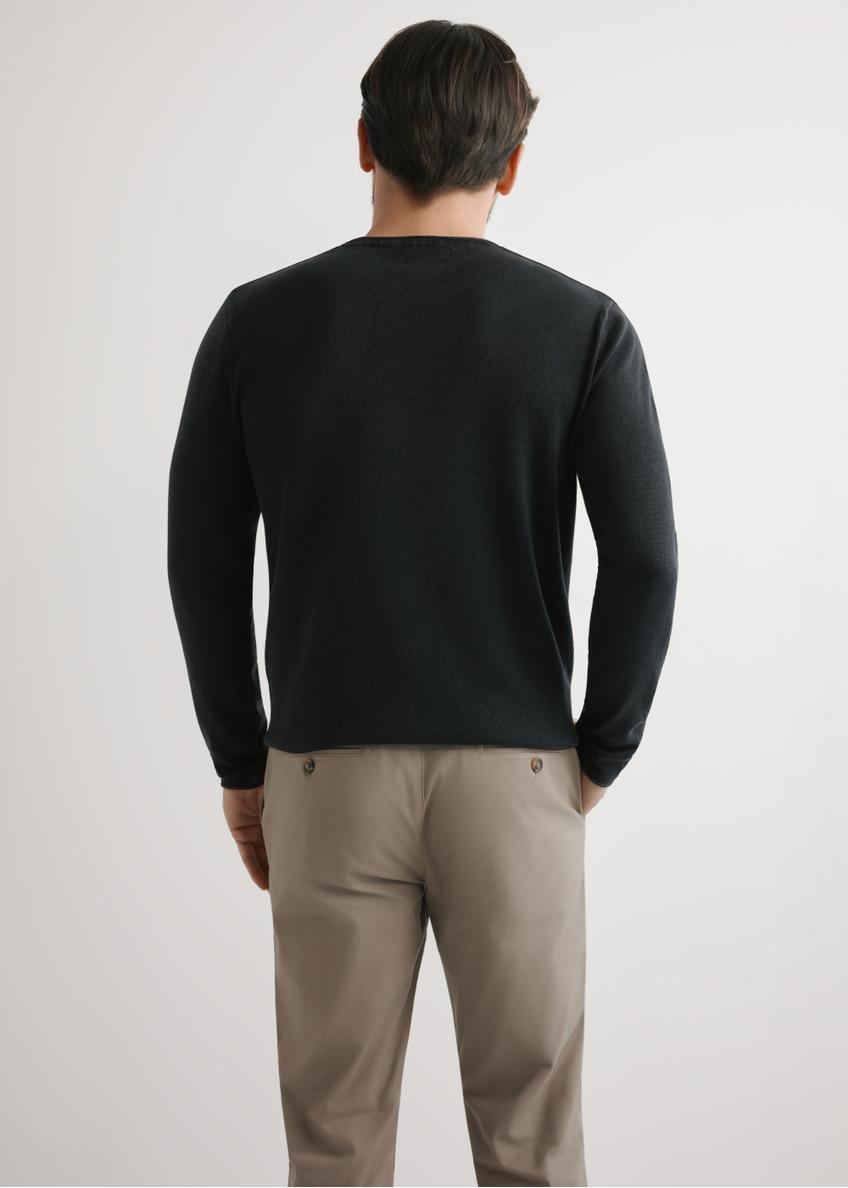 Cotton men's sweater in black SWEMT-0100-99(W26)
