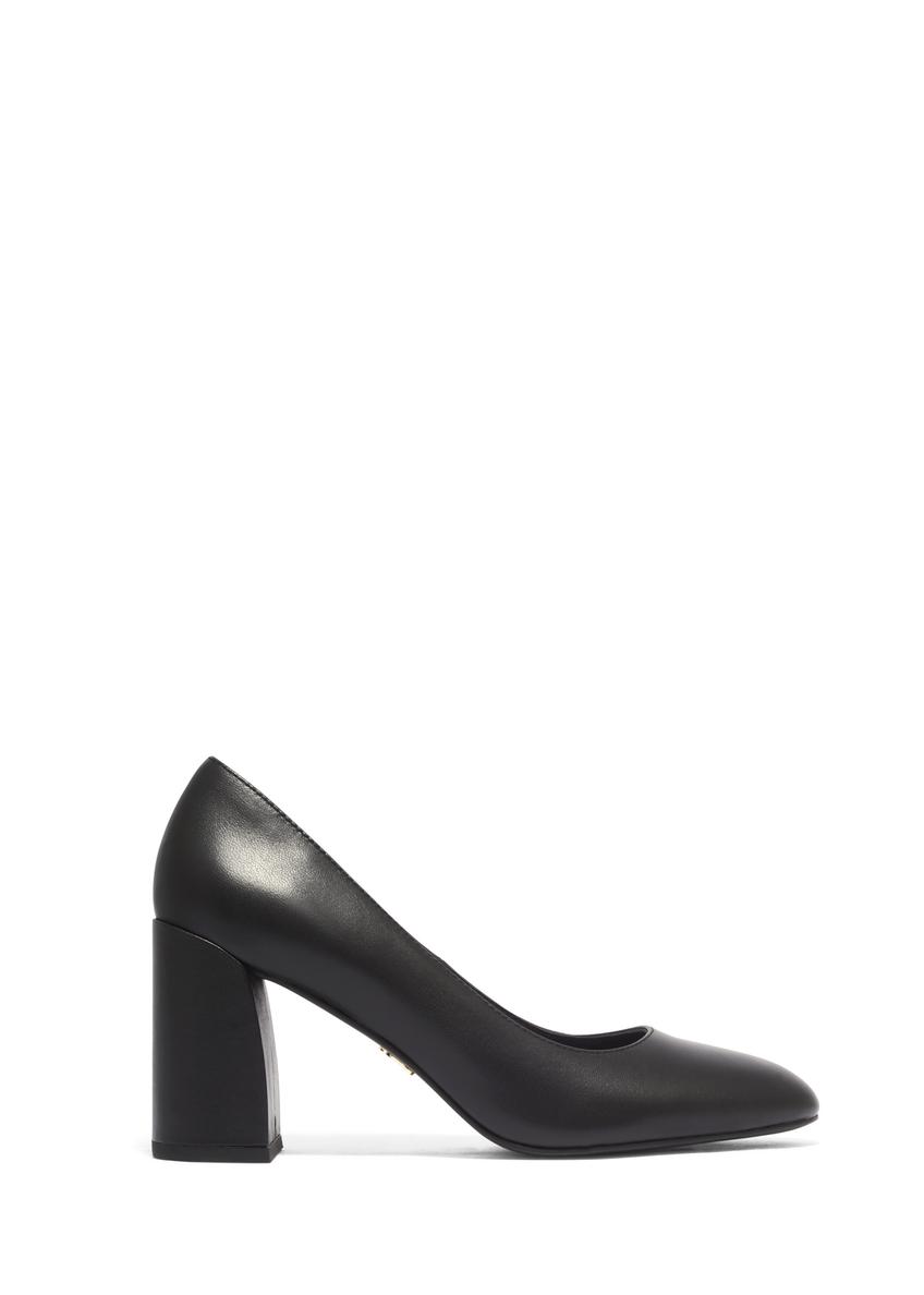 Women's leather black pumps BUTYD-1307-99(Z26), side view of the product on a white background.