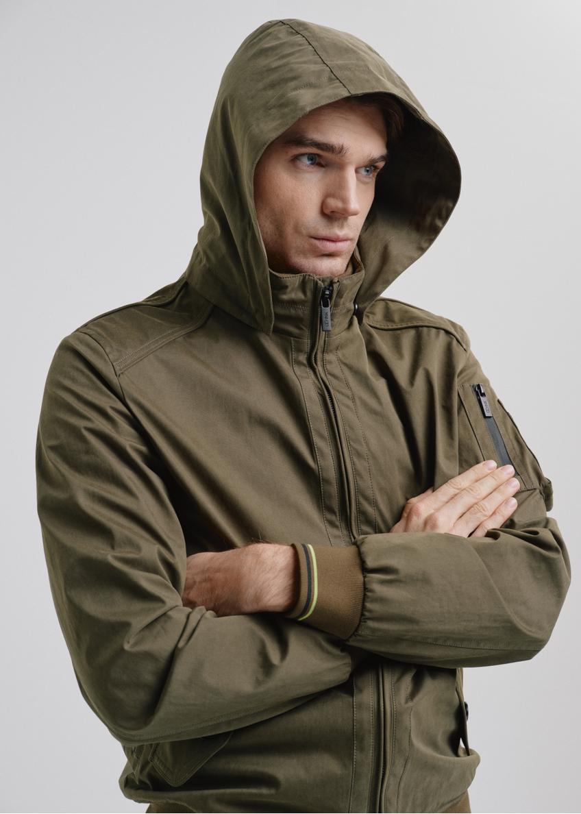 Men's hooded jacket in khaki color KURMT-0326-57(W24)