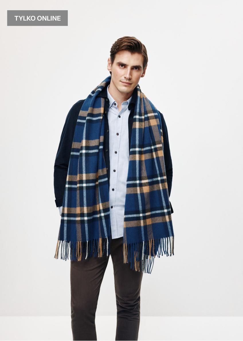 Men's winter scarf in check SZAMT-0079-69(Z25)