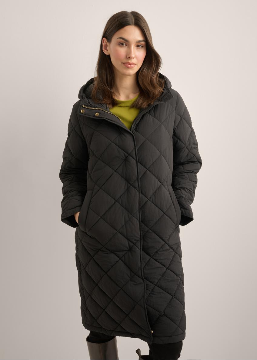 Black women's quilted jacket KURDT-0667-99(Z26)