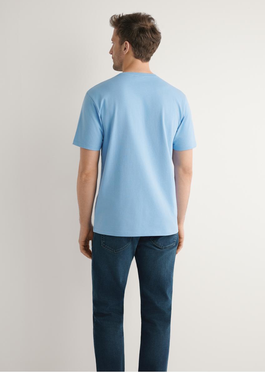 Blue men's T-shirt TSHMT-0120-7B(W26)