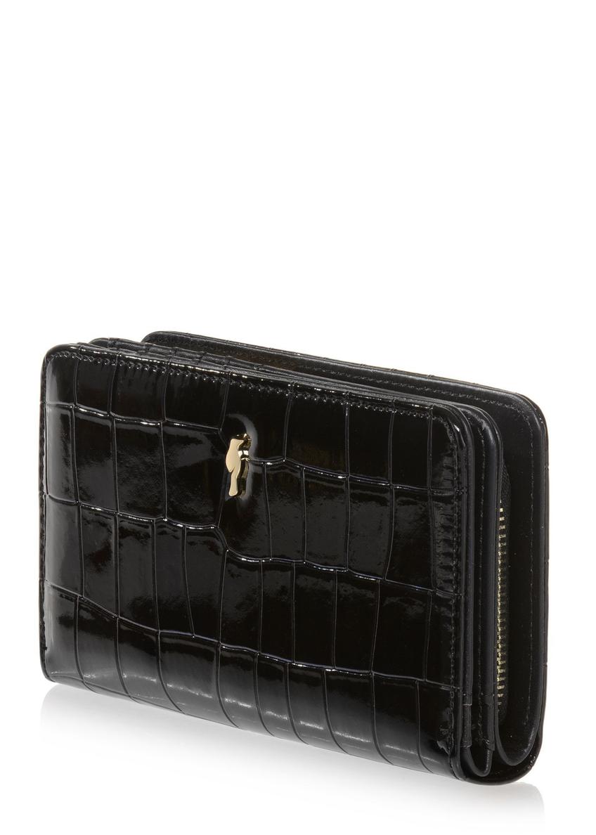 Black croco women's wallet POREC-0353A-9G(Z26)