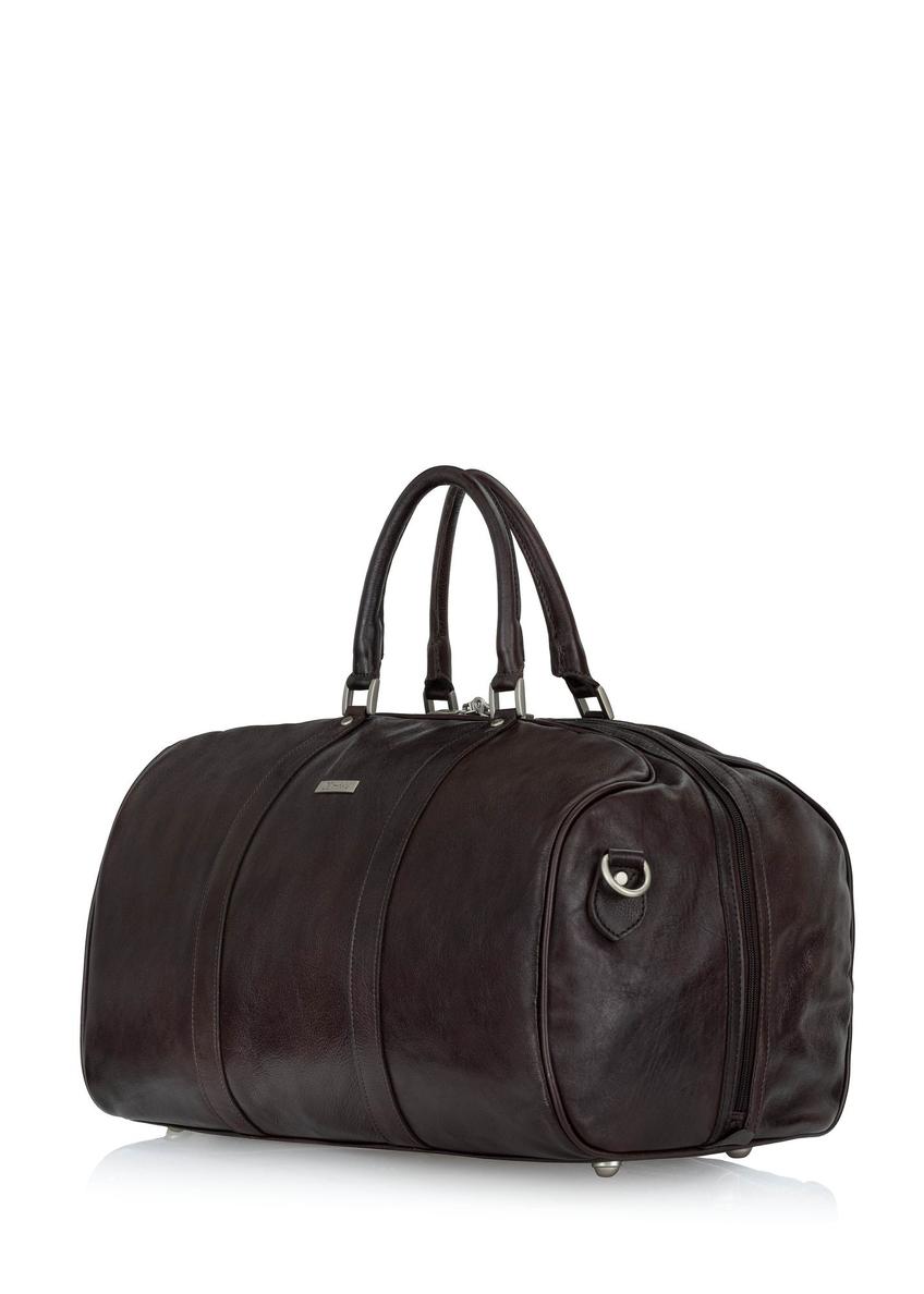 Dark brown leather men's travel bag TB-250-90(KS)