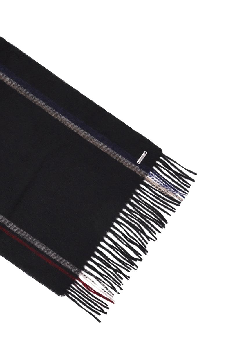 Men's woolen black scarf SZAMT-0090-9J(Z26)