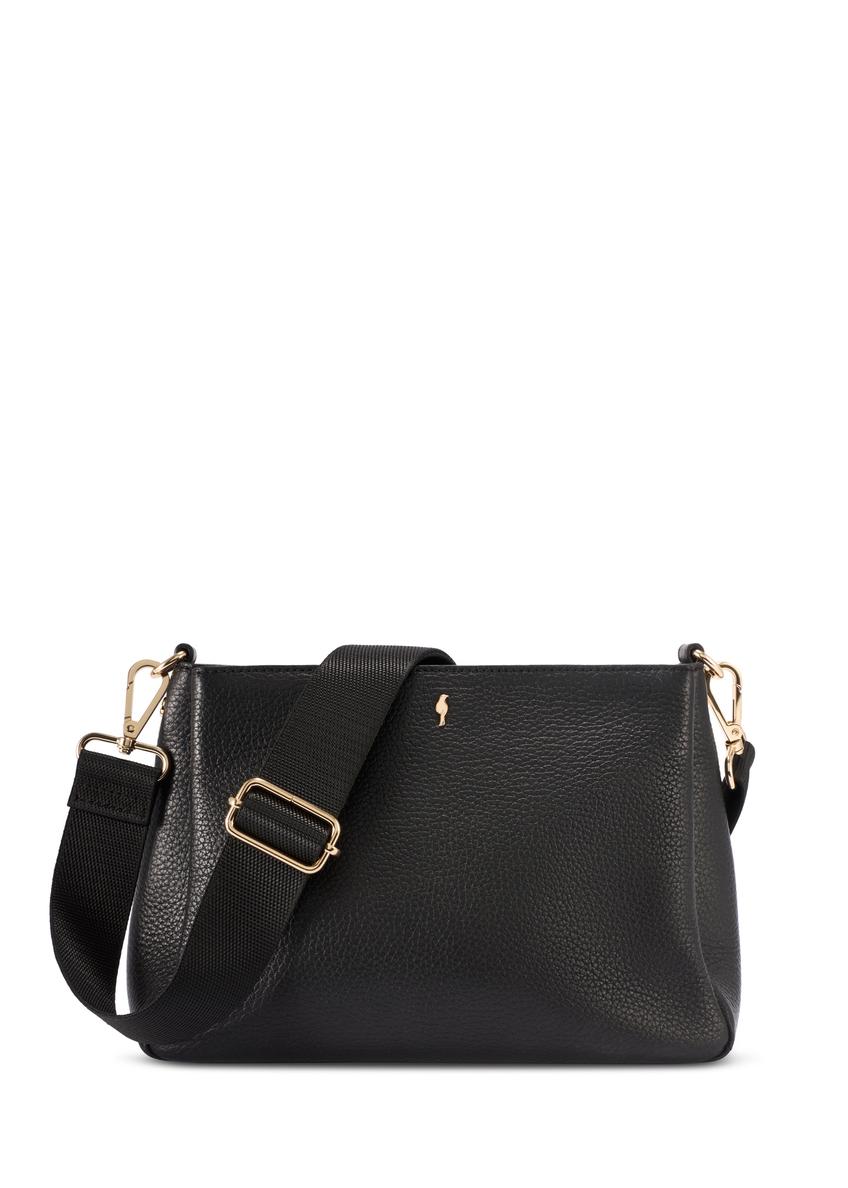 Women's black leather messenger bag TORES-1214-9I(W26)