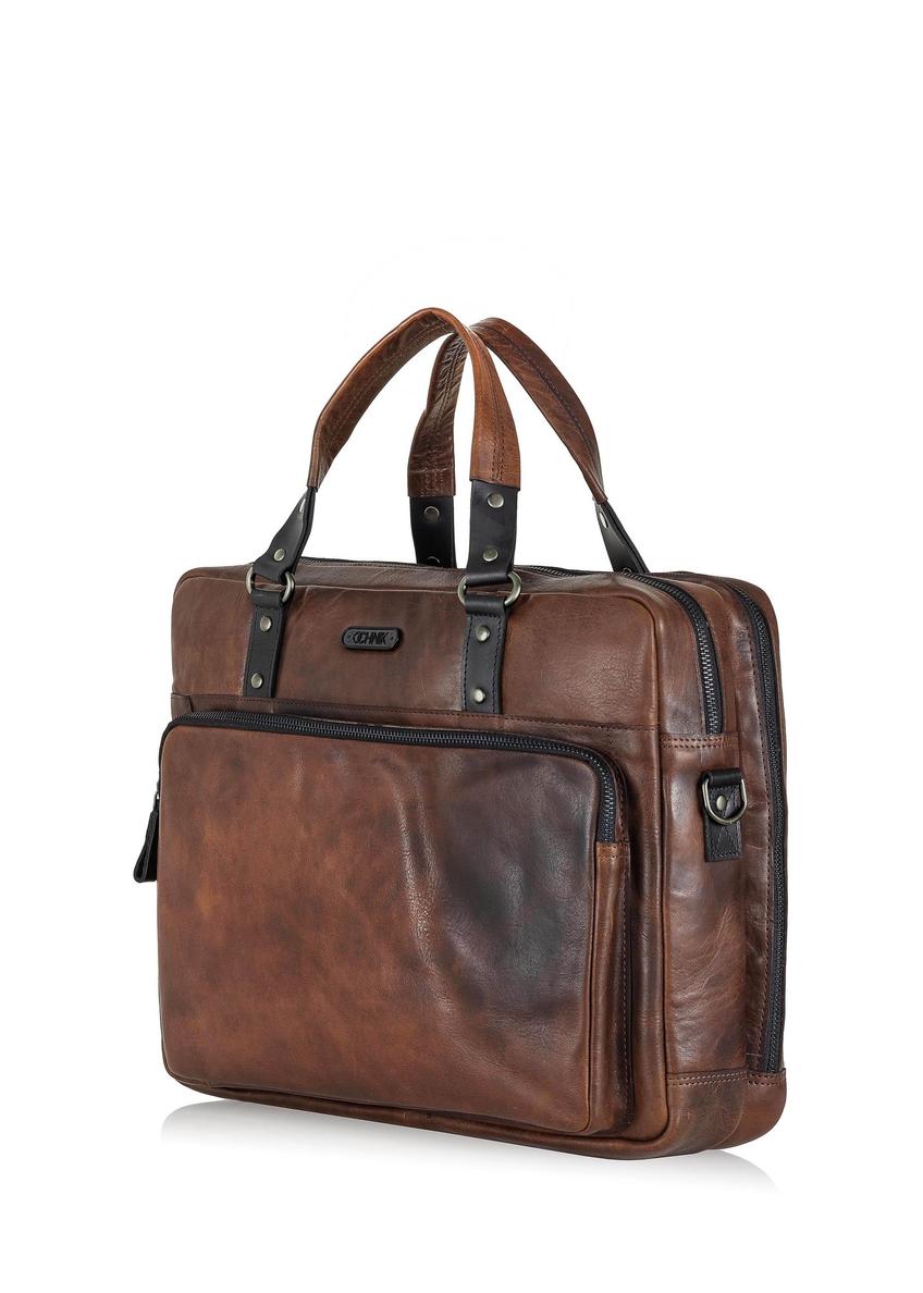 Brown leather men's bag TORMS-0100C-79(W25)